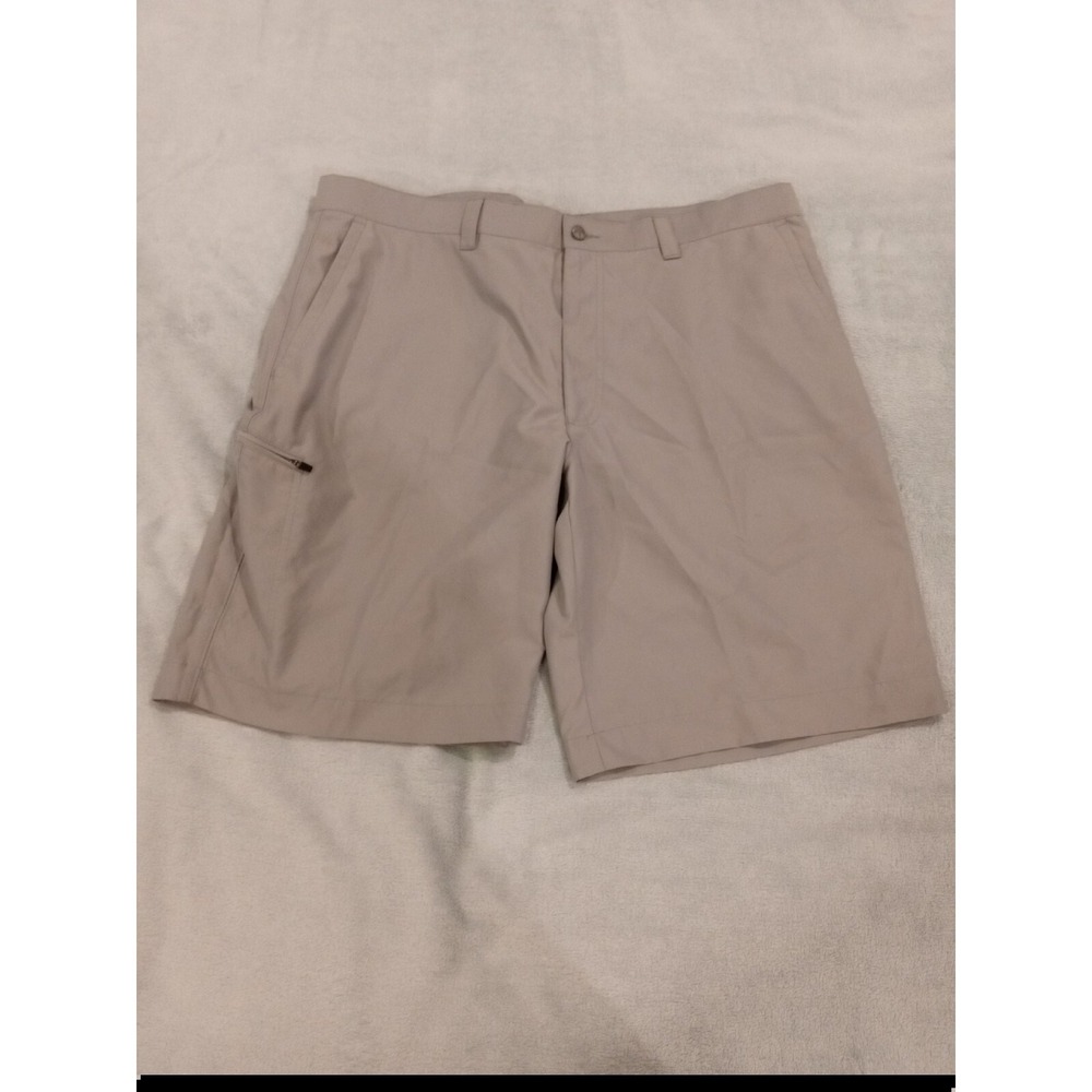Mens Callaway Golf Flat Front Zip Pocket‎ Shorts Gray Size 38
